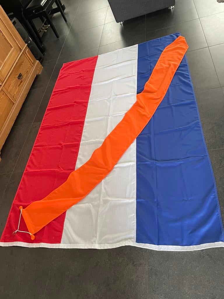 Nederlandse vlag Nederland 150x225 met wimpel, Diversen, Vlaggen en Wimpels, Ophalen of Verzenden, Zo goed als nieuw