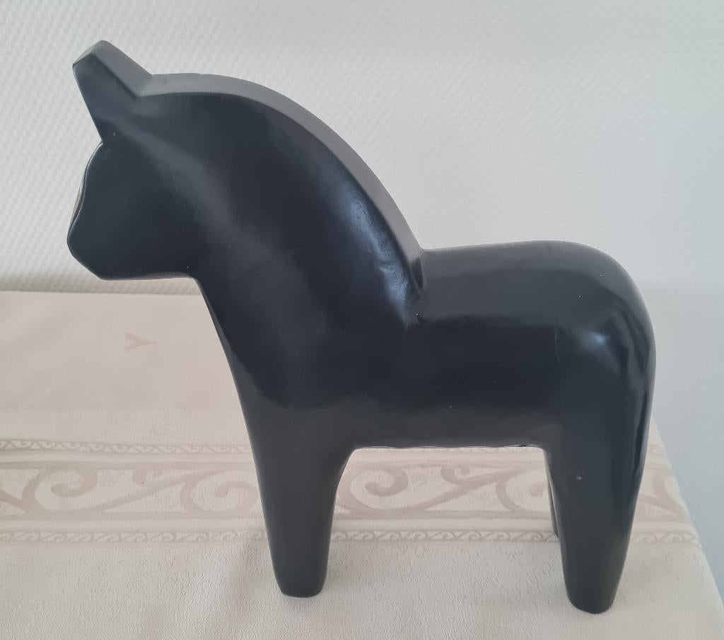 Mooi zwart Dala paard van Ikea - vintage, Ophalen of Verzenden, Zo goed als nieuw, Dier