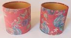 Twee velours lampenkapjes met pauwmotieven, Overige kleuren, Rond, Ophalen of Verzenden, Zo goed als nieuw