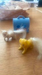 Vintage pet carrier met kat en hond, Ophalen of Verzenden, Gebruikt