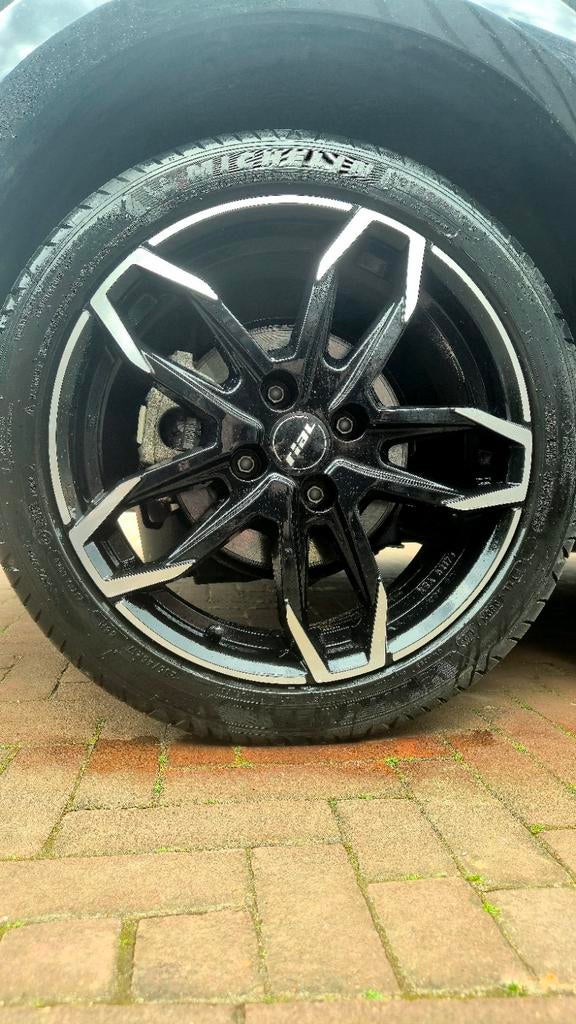 Rial Lucca 17” velgen – zwart gepolijst – nette set met band, Auto-onderdelen, Banden en Velgen, Ophalen, Gebruikt, Banden en Velgen