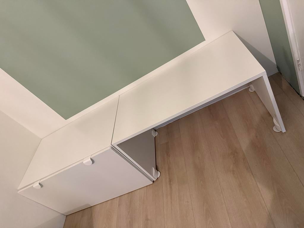 Smastad 2x bank/bureau en 1 speelgoedkist, Ophalen, Gebruikt, Met lades, IKEA