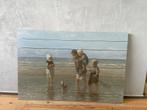 Schilderij op hout van kinderen aan zee, Ophalen