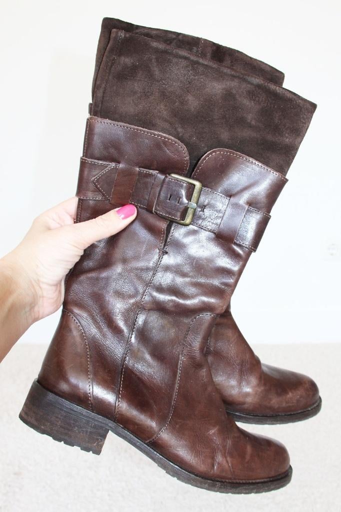 Prachtige Leren Via Vai Laarzen s3 (Maat 40) € 85,-, Kleding | Dames, Via Vai, Hoge laarzen, Bruin, Ophalen of Verzenden