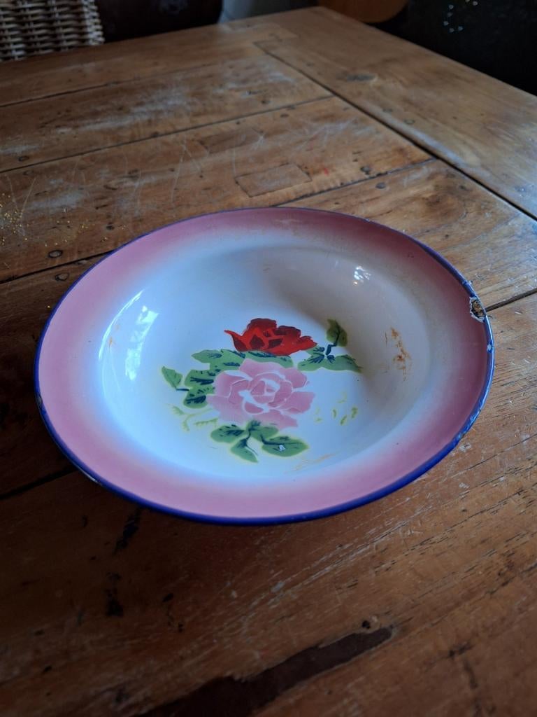 Oud emaille ( pap) bordje, Ophalen of Verzenden