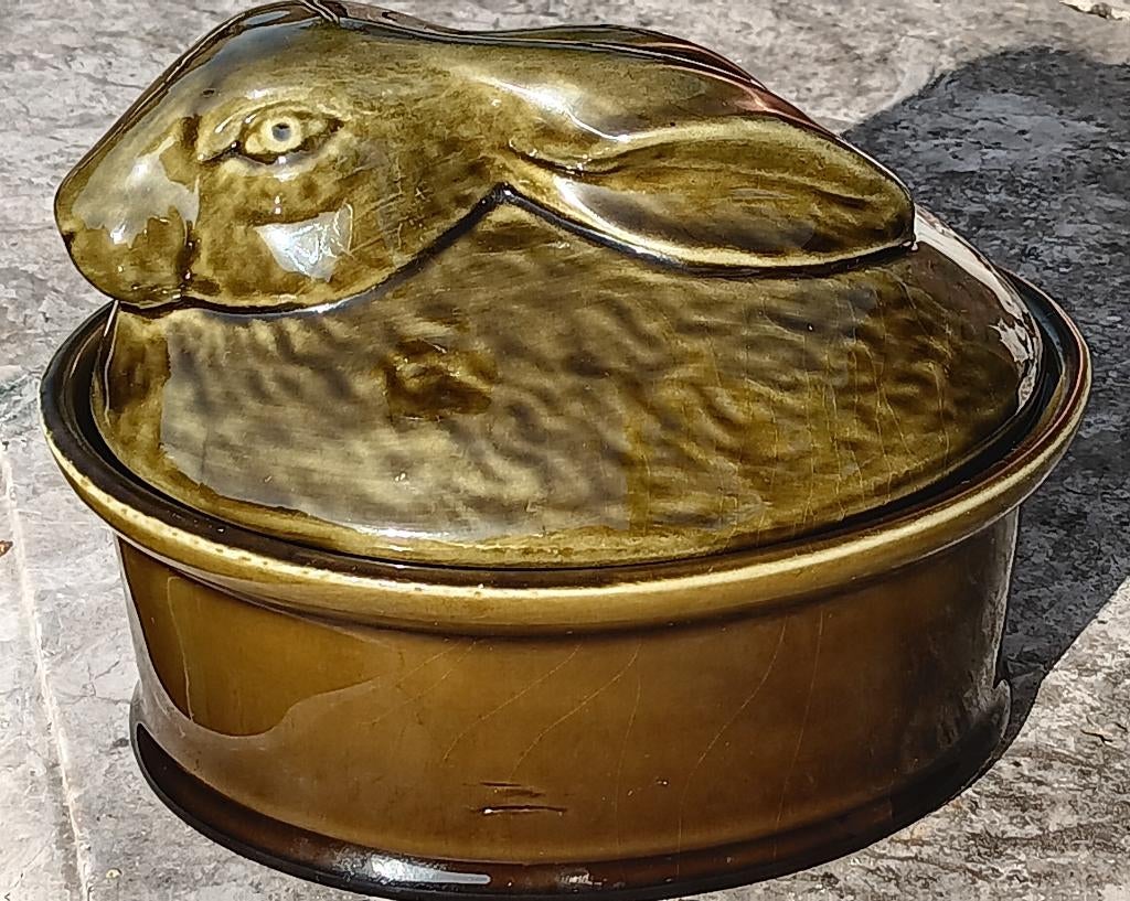 Antiek pate bakje SECLA PORTUGAL haas, Ophalen of Verzenden