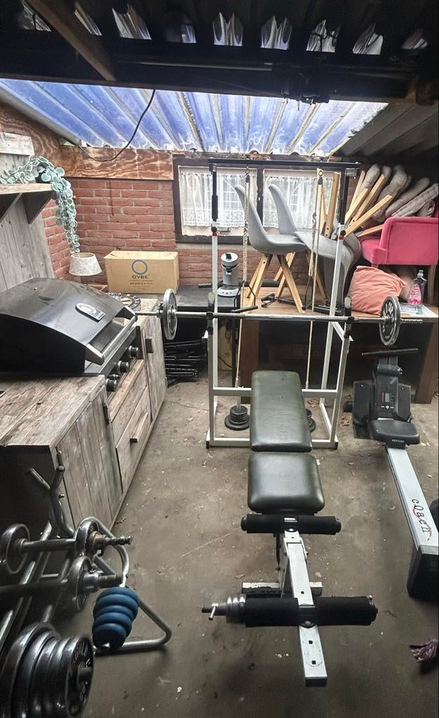 Kettler halterrek met gewichten bankdruk set, Ophalen, Gebruikt, Overige typen, Armen