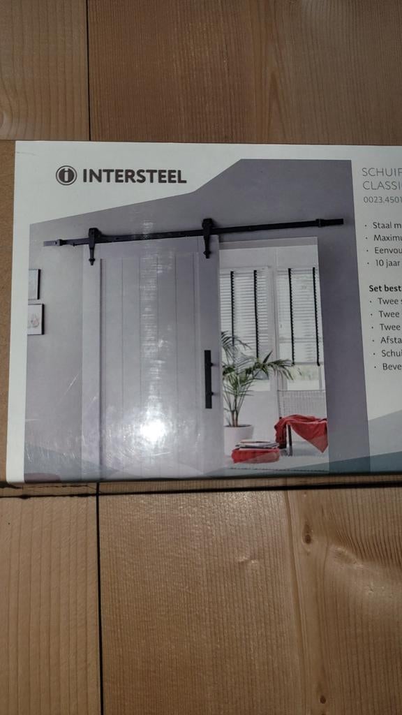 Intersteel Schuifdeursysteem Classic Mat Zwart, Ophalen of Verzenden, Nieuw, Binnendeur, 200 tot 215 cm