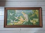 Vintage Religieuze Print Maria met Kind in Lijst, Antiek en Kunst, Kunst | Schilderijen | Klassiek, Ophalen of Verzenden