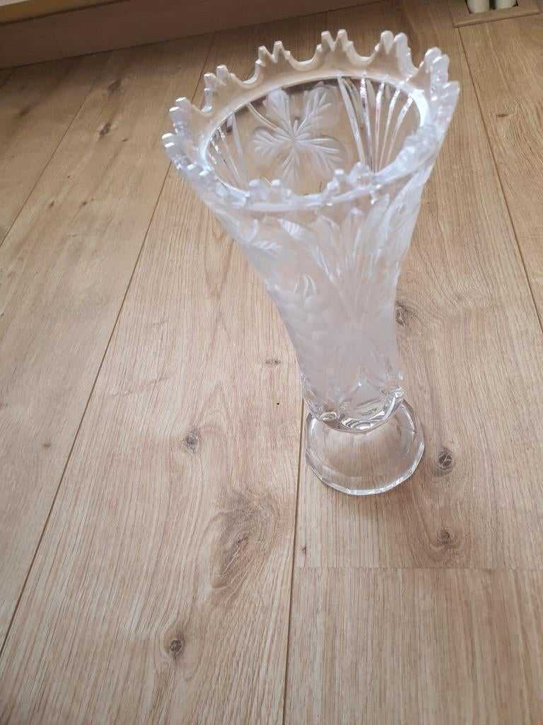 Vintage Boho lood chrytal vaas, Verzamelen, Glas en Borrelglaasjes, Ophalen, Overige typen