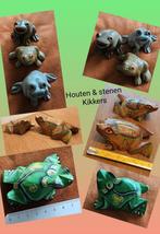 Kikker beeldjes & houtsnijwerk kikkers, vintage decoratie!, Antiek en Kunst, Overige onderwerpen, Houtsnijwerk, Minder dan 20 cm
