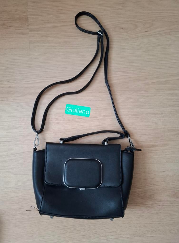 zwarte schoudertas Giuliano, Sieraden, Tassen en Uiterlijk, Ophalen of Verzenden, Zo goed als nieuw, Zwart, Schoudertasje
