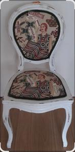 Gerestylde Barok Stoel met Unieke Bekleding, Huis en Inrichting, Stoelen, Gebruikt, Barok, Wit, Ophalen of Verzenden