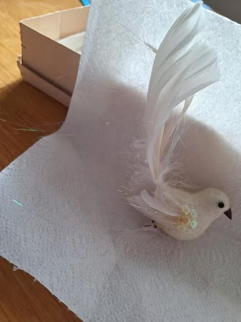 Witte vogel op clip h, Gebruikt, Onbekend, Ophalen of Verzenden, Losse verkoop