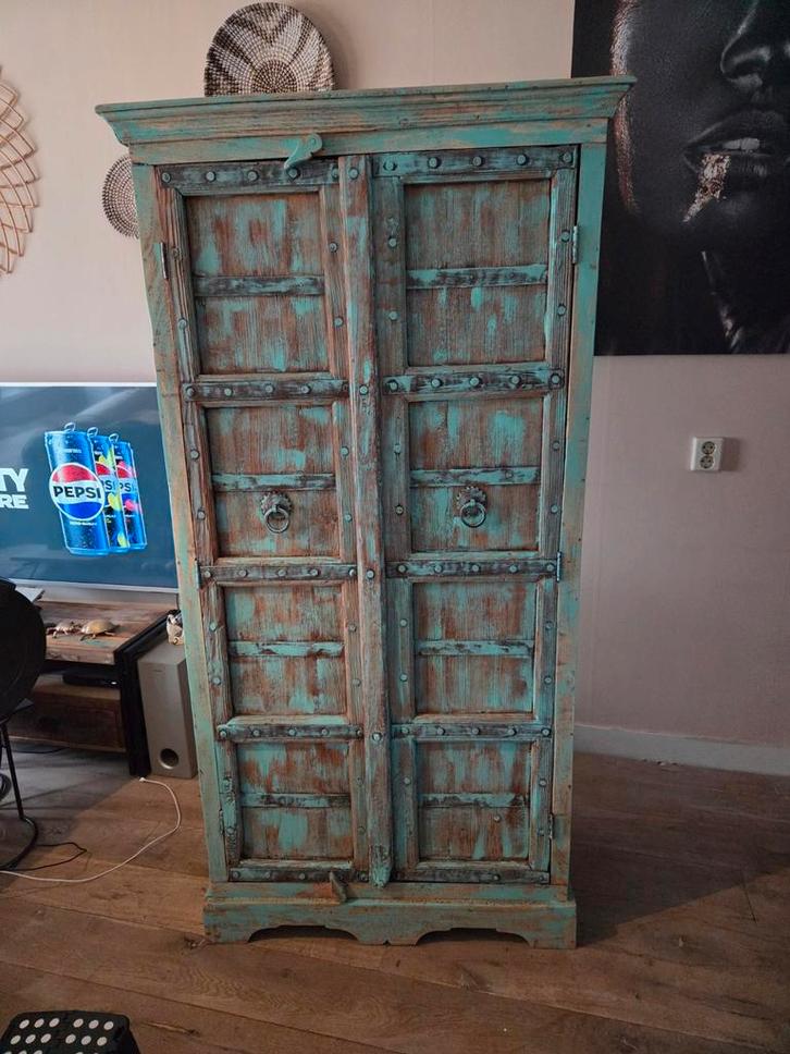 India ibiza koloniale buffet kast, Huis en Inrichting, Kasten | Buffetkasten, Zo goed als nieuw, 150 tot 200 cm, 50 tot 100 cm