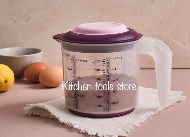 Tupperware Maatkan 1,25L mix en meet blauwe of roze voorraad, Huis en Inrichting, Keuken | Tupperware, Nieuw, Ophalen of Verzenden
