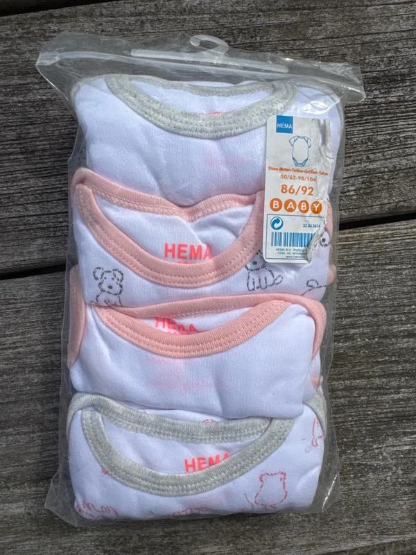 HEMA rompers korte mouwen (4 stuks) maat 86/92 (nieuw), Ophalen of Verzenden, Zo goed als nieuw, Meisje