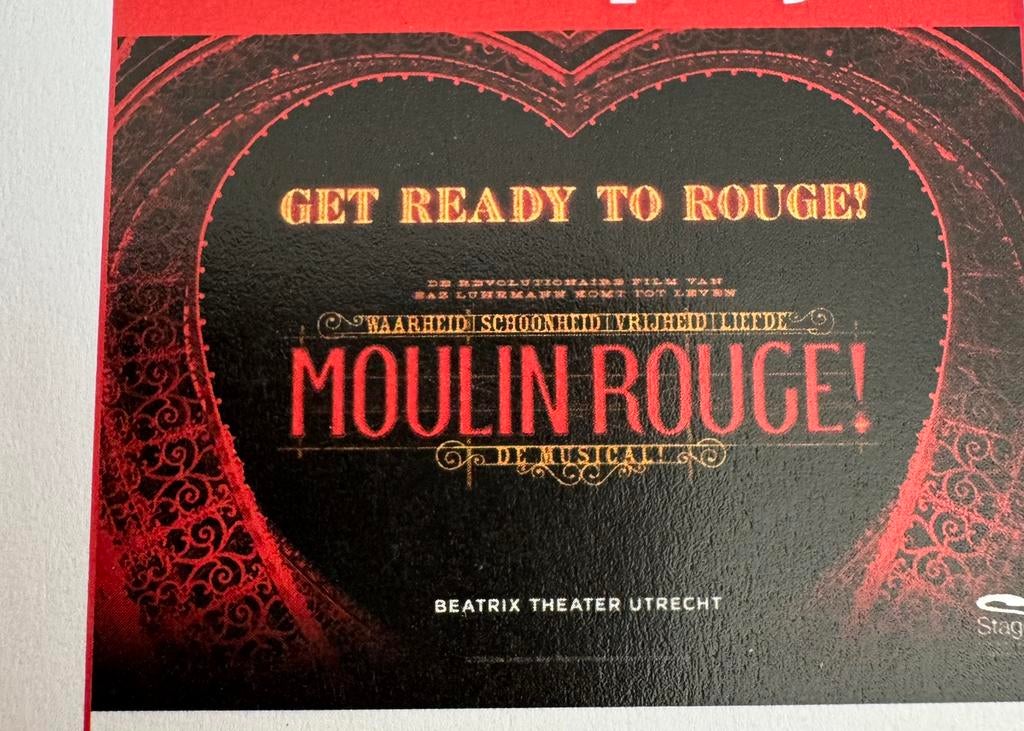 2 kaartjes Moulin Rouge de Musical voor 14 MEI 20:00 uur, Tickets en Kaartjes, Twee personen, Mei