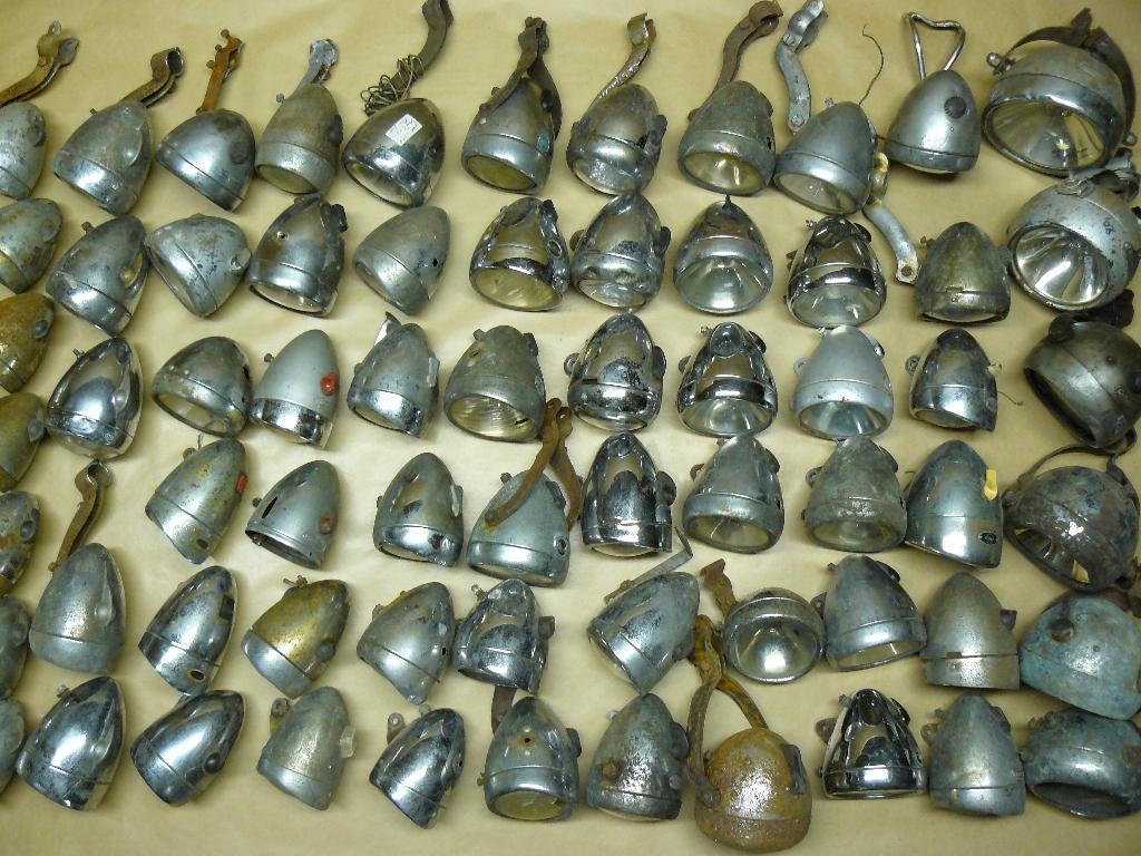 Grote partij oude fietskoplampen (jaren '40, '50 en '60), Ophalen of Verzenden, Gebruikt, Dynamo, Voorlicht