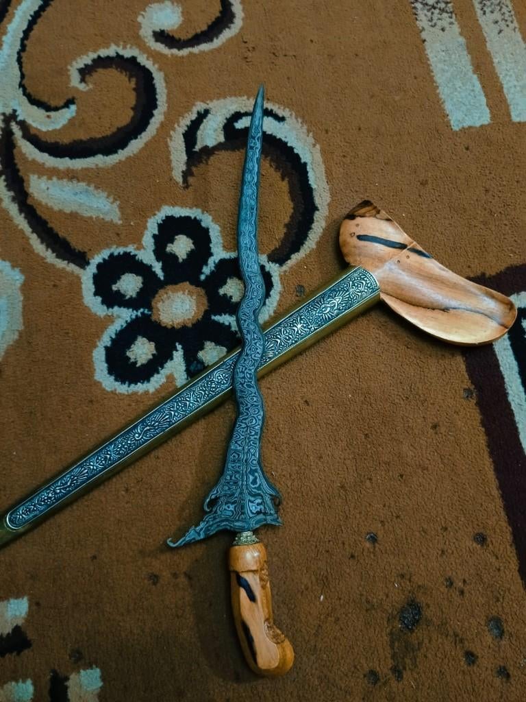 Antieke Keris Karno Tinanding 7 Luk Miji Timun Timoho SUX43, Antiek en Kunst, Verzenden