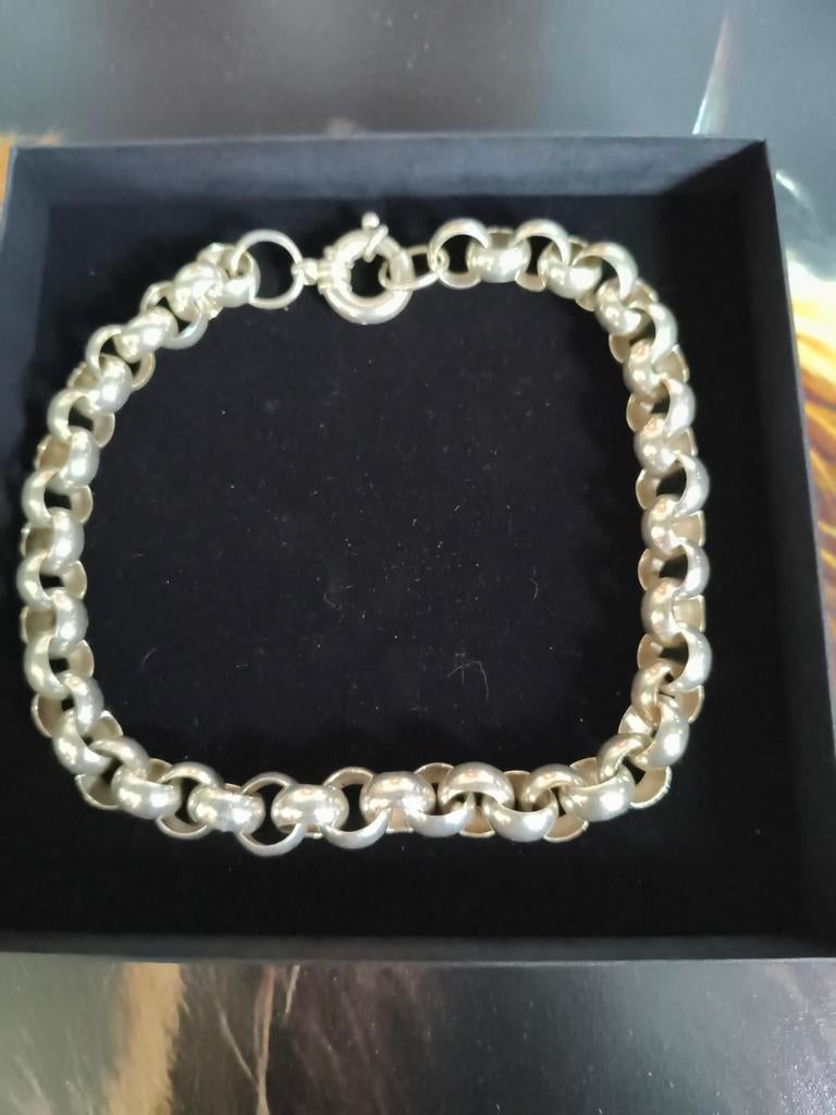 Zilveren jasseron ketting, Ophalen of Verzenden