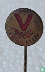 Speldje - Vredestein [Rood/goud], Verzamelen, Speldjes, Pins en Buttons, Ophalen of Verzenden, Gebruikt, Merk, Speldje of Pin
