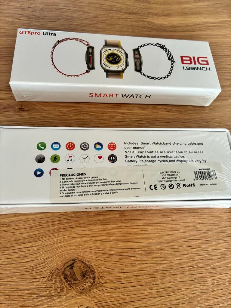 Twee nieuwe GT8pro Ultra Smartwatches - Geseald, Nieuw, Ophalen of Verzenden, ., .