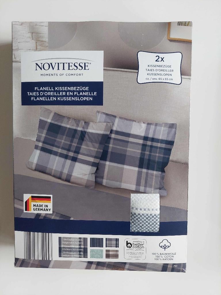 Set flanellen kussensloop (2 stuks) Nieuw, Ophalen, Overige kleuren, Hoeslaken of Sloop, Nieuw