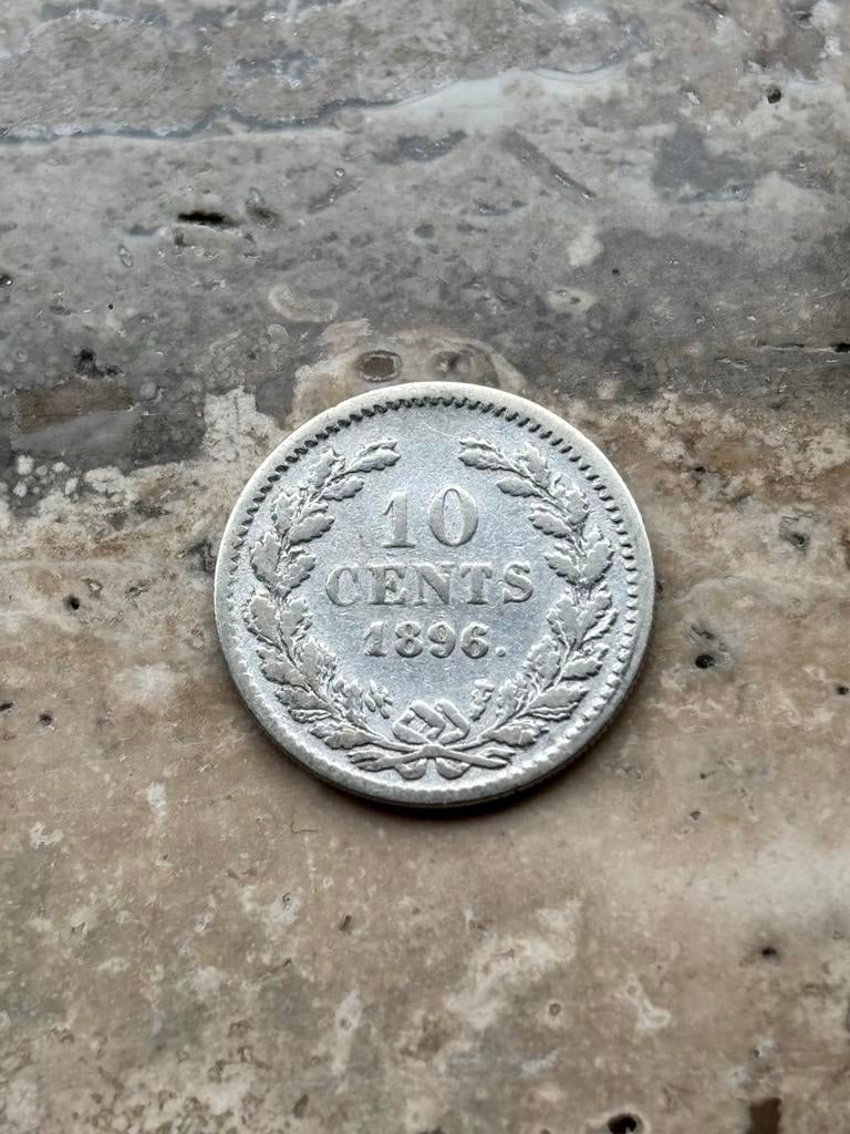 10 cent 1896 Wilhelmina , mooie kwaliteit, Postzegels en Munten, Munten | Nederland, Zilver, Ophalen of Verzenden, 10 cent, Koningin Wilhelmina