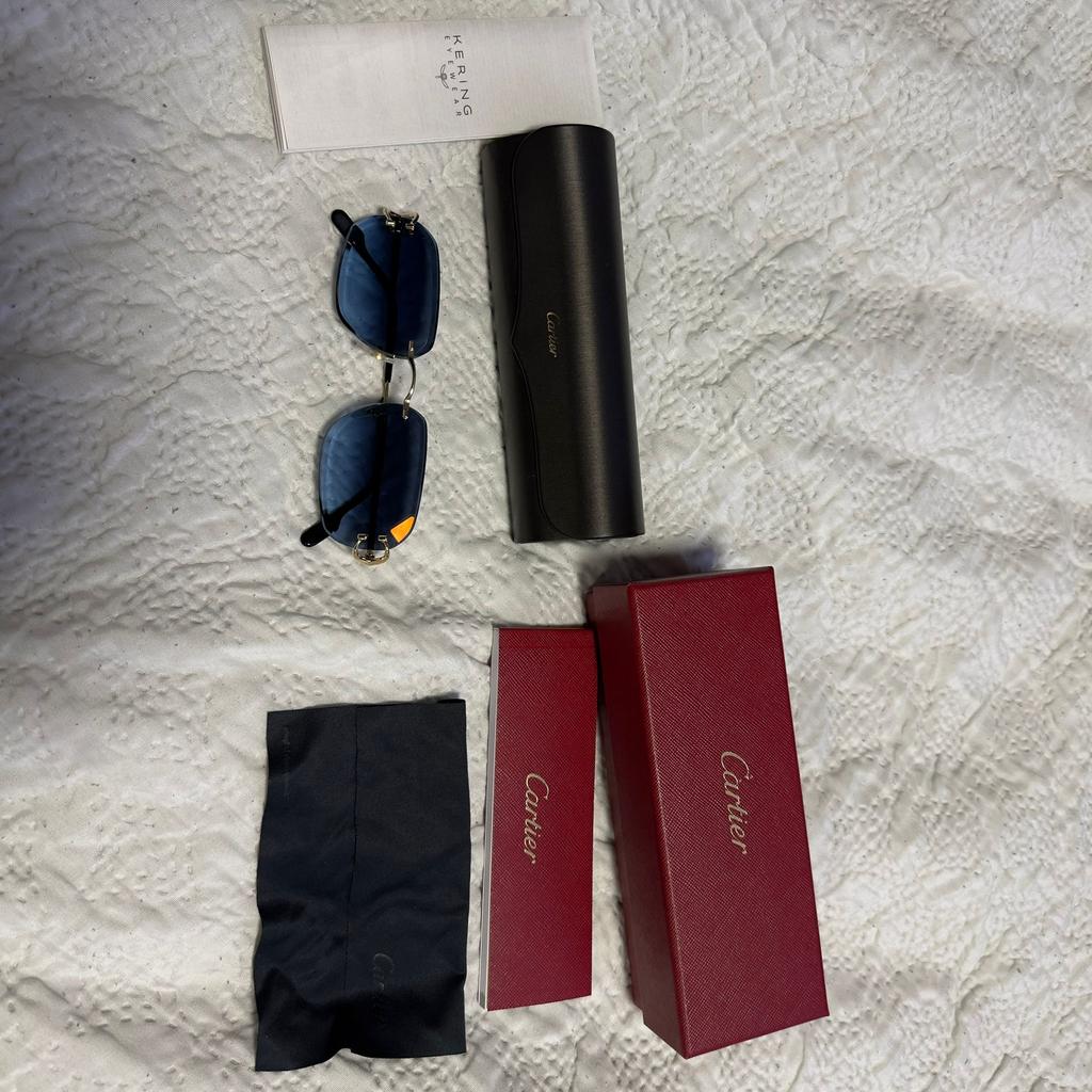 Originele Cartier zonnebril – Classic C, Zonnebril, Blauw, Zo goed als nieuw, Ophalen