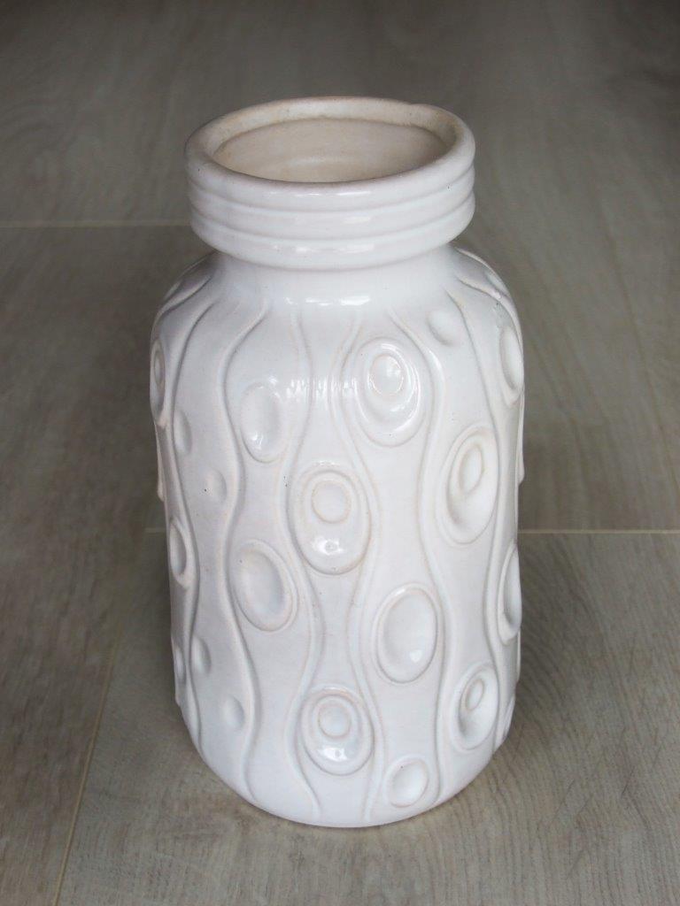 vaas Scheurich 288 - 18 cm wit geglazuurde vaas vintage, Ophalen of Verzenden