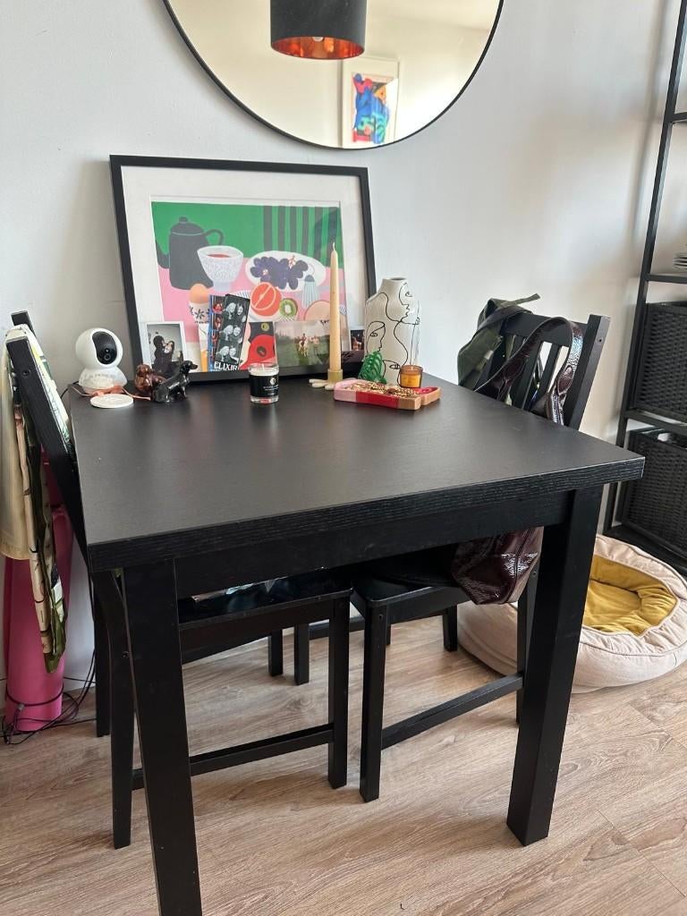 IKEA NORDVIKEN extendable dining table (black), Huis en Inrichting, Tafels | Eettafels, Ophalen, Gebruikt, 100 tot 150 cm, 50 tot 100 cm
