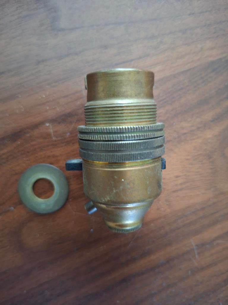 Vintage messing bajonet lampfitting, Gebruikt, Minder dan 30 watt, Overige typen, Vintage, Industrieel