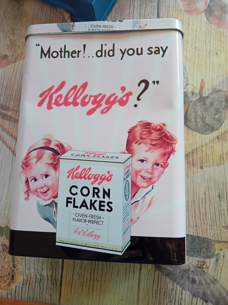 Kelloggs corn flakes blik, Ophalen of Verzenden, Gebruikt, Overige