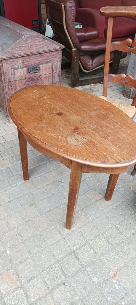 Ovaal tafeltje, Huis en Inrichting, Tafels | Bijzettafels, Ophalen, Ovaal, 75 cm of meer, 60 cm of meer