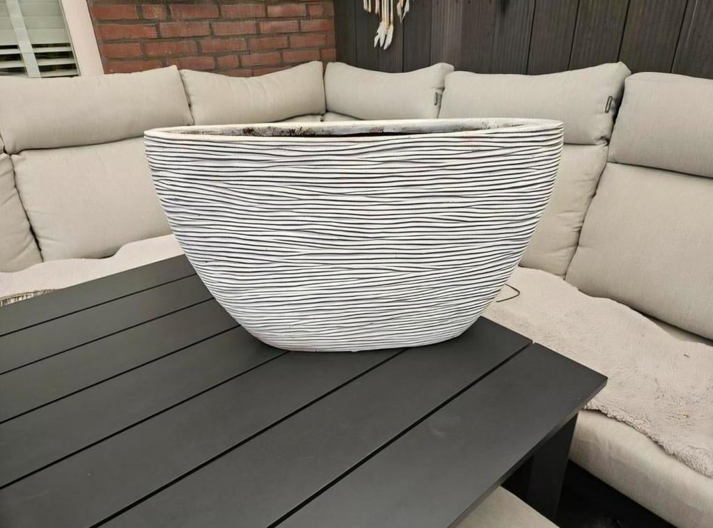 Mooie bloempot, Tuin en Terras, Ophalen, Steen, Minder dan 30 cm, Rond