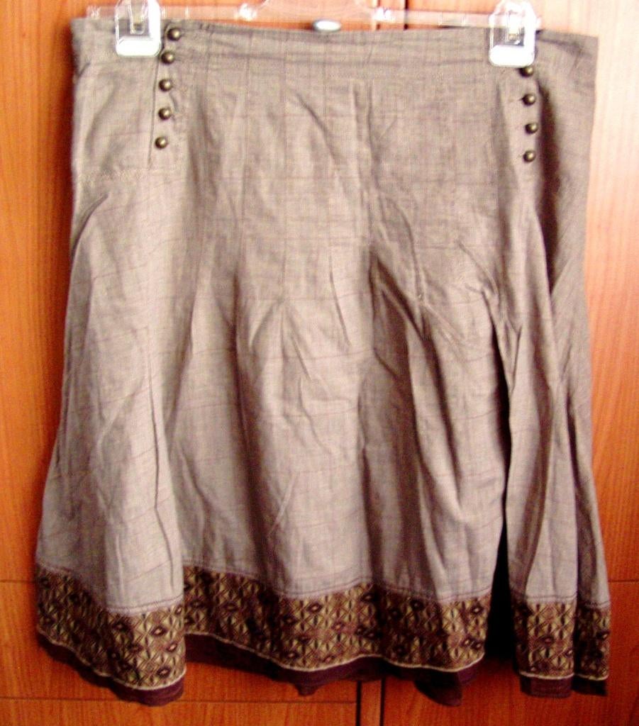 Prachtige SANDWICH ROK maat 44, Kleding | Dames, Rokken, Zo goed als nieuw, Maat 42/44 (L), Bruin, Knielengte, Verzenden