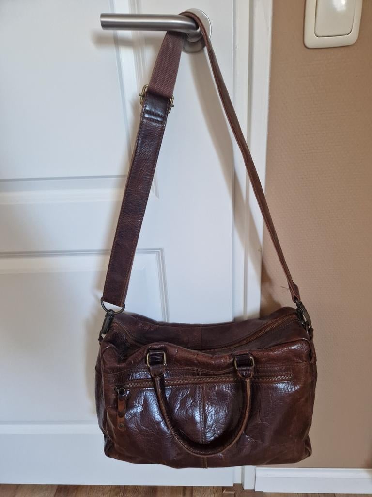 PME Legend Leren Schoudertas / Laptoptas - Bruin Leer, Sieraden, Tassen en Uiterlijk, Tassen | Reistassen en Weekendtassen, Ophalen