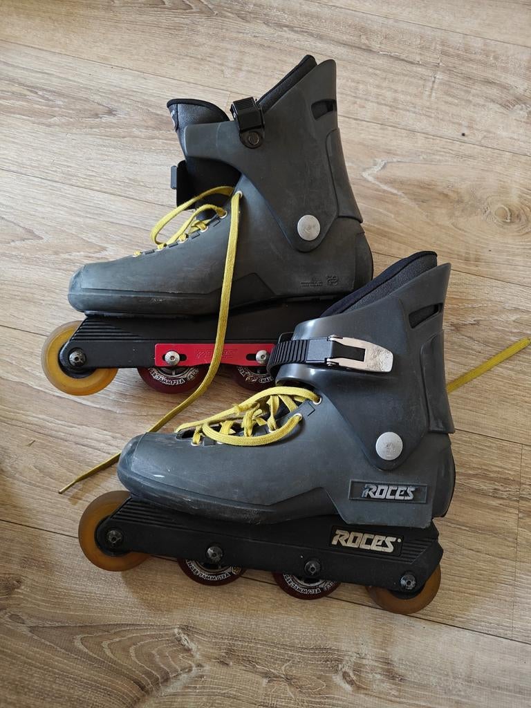 Maat 46 Roces Chapter 322 inline skates met gele veters, Sport en Fitness, Skeelers, Ophalen of Verzenden, Gebruikt, Roces