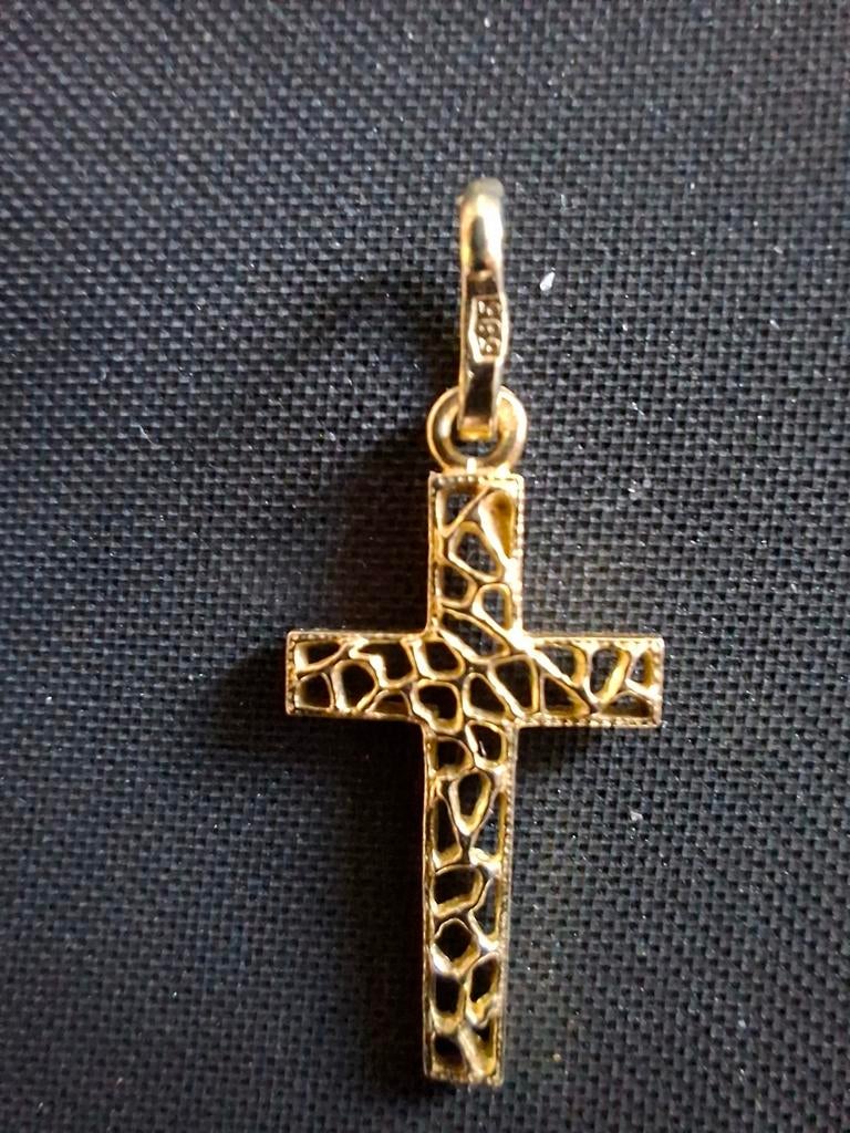 Gouden kruis 14kr.goud  585 gestempeld, Sieraden, Tassen en Uiterlijk, Kettinghangers, Ophalen of Verzenden, Zo goed als nieuw