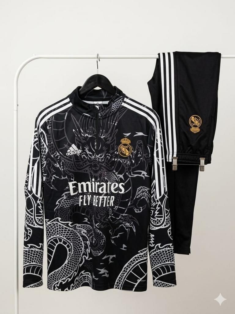 Real Madrid Draken Trainingspak - Zwart/Wit, Maat M, Ophalen of Verzenden, Nieuw, Trainingspak