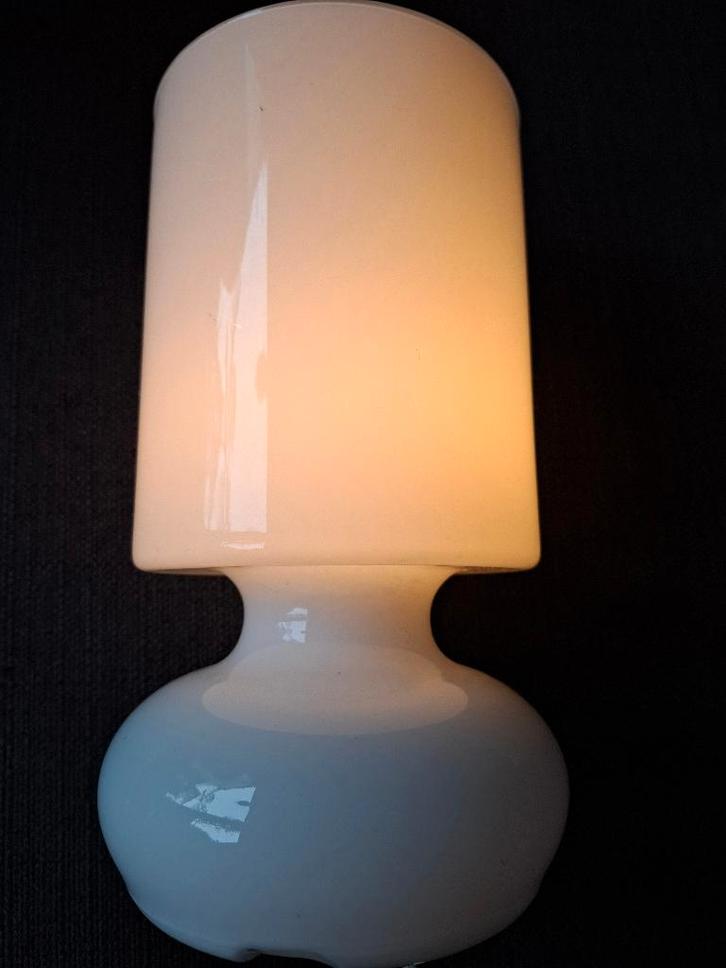IKEA Lykta lamp wit vintage, Huis en Inrichting, Lampen | Tafellampen, Gebruikt, Minder dan 50 cm, Glas, Ophalen