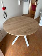 Ronde keukentafel wit eiken MARIEDAMM - Zo goed als nieuw, Huis en Inrichting, Ophalen, Zo goed als nieuw, Rond, Eikenhout
