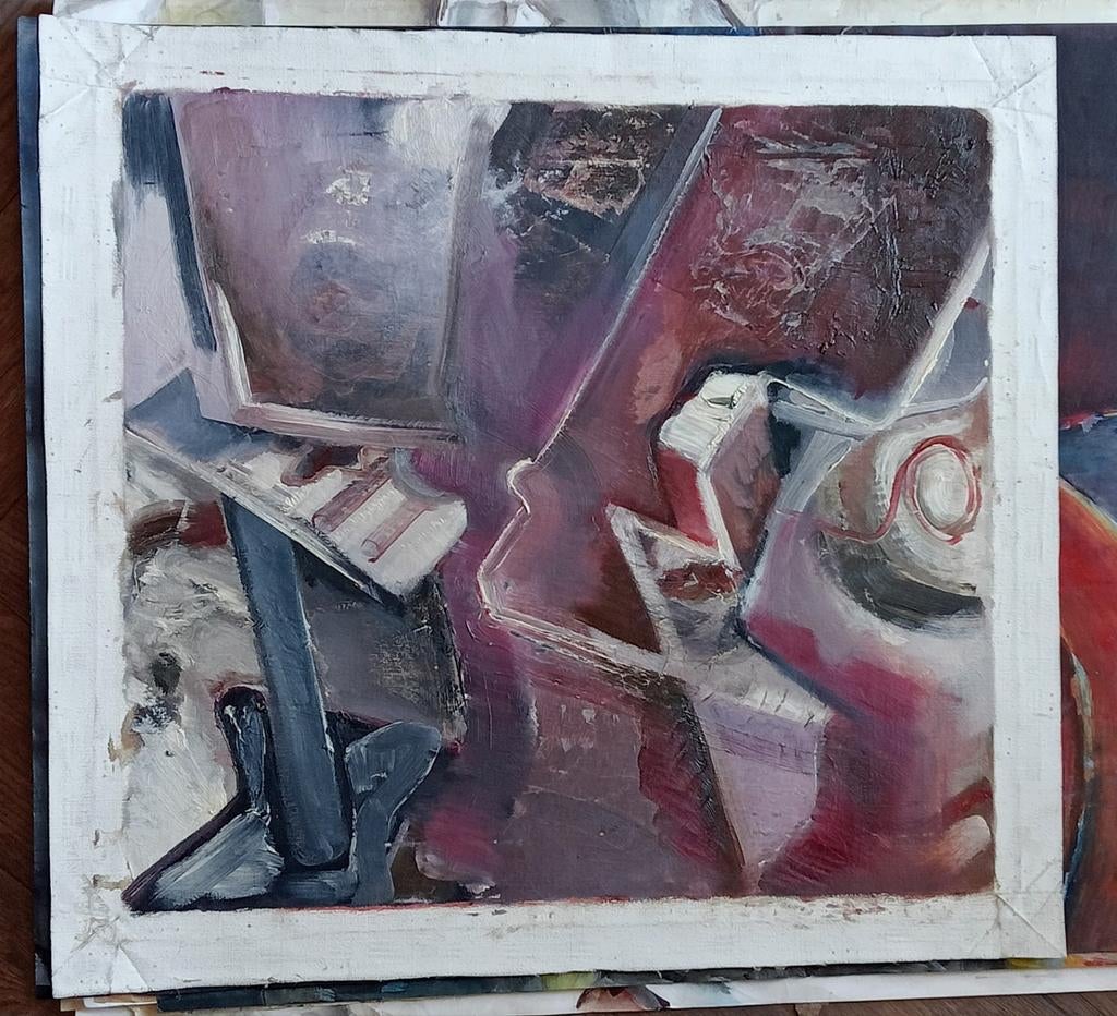 Olieverf schilderij Interieur 20e eeuw, Ophalen of Verzenden