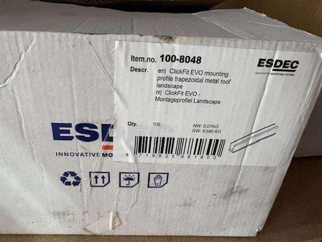 ESDEC MONTAGEPROFIEL LANDSCAPE STAALDAK 45 stuks, Ophalen of Verzenden, Nieuw