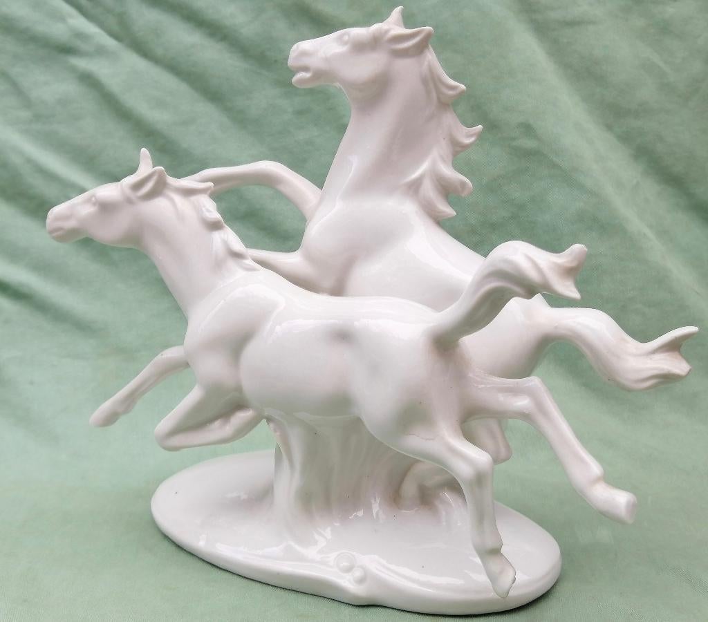 Carl Scheidig porseleinen beeld paarden, Ophalen of Verzenden, Gebruikt, Dier