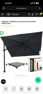 Nieuwe Challenger T2 antraciet met parasolvoet 120kg en hoes, Ophalen, Kantelbaar, Zo goed als nieuw, Parasolvoet