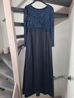Elegante donkerblauwe jurk met pailletten maat 42/44, Kleding | Dames, Blauw, Maat 42/44 (L), Ophalen of Verzenden, Zo goed als nieuw