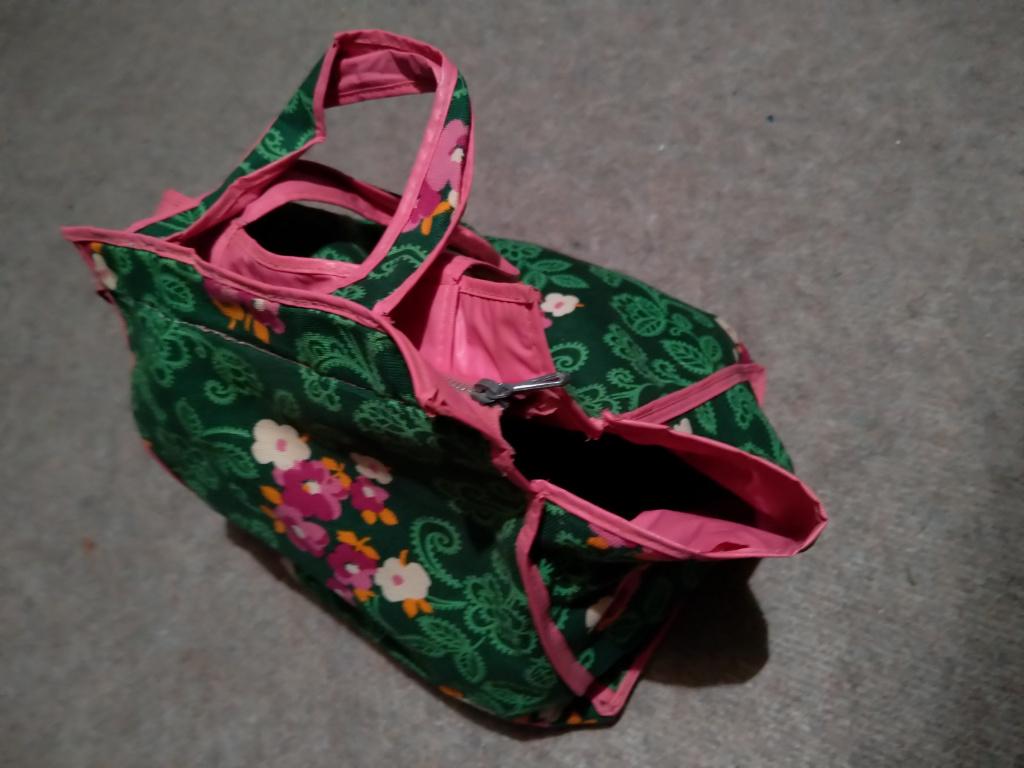 Vintage toilettas roze en groen /// prima staat mooi schoon, Sieraden, Tassen en Uiterlijk, Toilettassen, Ophalen of Verzenden