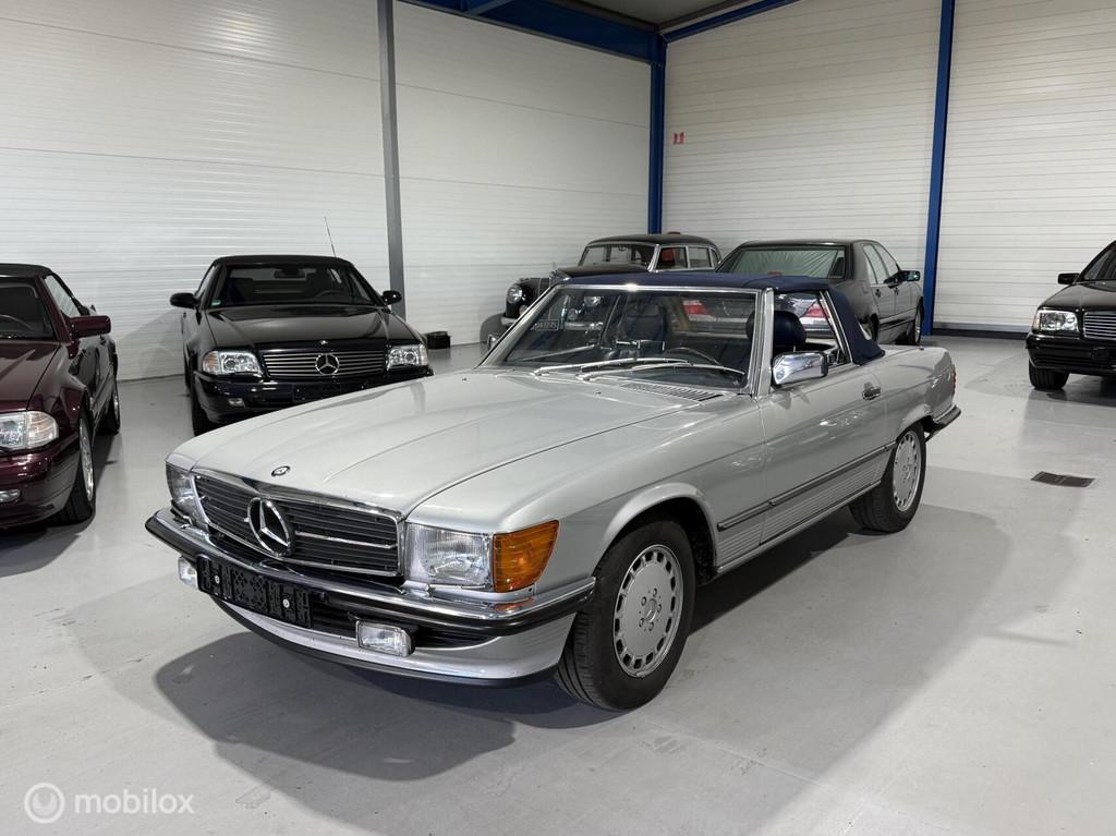 1987 Mercedes 300SL | 31 dkm | Zwitser | R107 | Blauw leder, Automaat, 188 pk, Achterwielaandrijving, Gebruikt